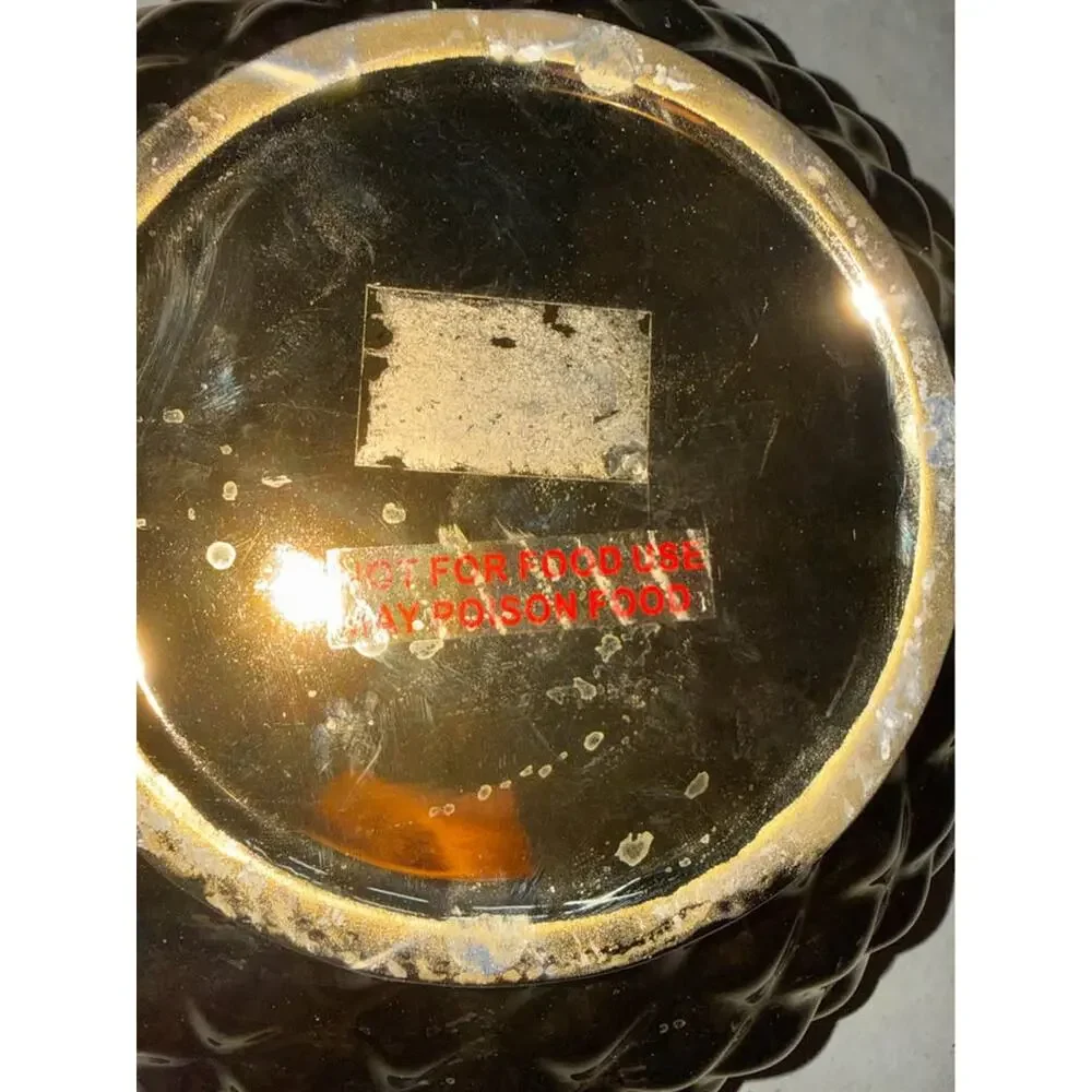 Pair of Gold Glass Diamond Pattern Bowls